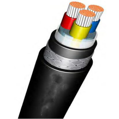35 mm Aluminio / Corazón de cobre alambre de acero PVC / XLPE Cable de energía blindado subterráneo Negro 95 mm