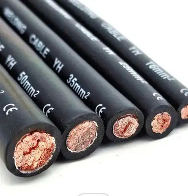 Cable de soldadura de cobre puro de alto voltaje 50 mm conductor aislado de baja pérdida con aislamiento de caucho de PVC XLPE